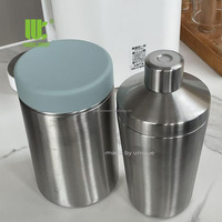 Shaker à protéines en métal, conteneur à poudre en acier inoxydable, cuillère doseuse, ensemble de nutrition pour le fitness, hermétique et anti-fuite pour les voyages