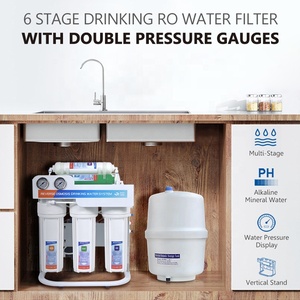 Filtro de Agua de Ósmosis Inversa con Manómetros Dobles, Purificador de Agua Doméstico de 6 Etapas, Máquina Alcalina para Uso Doméstico - Product Image 5