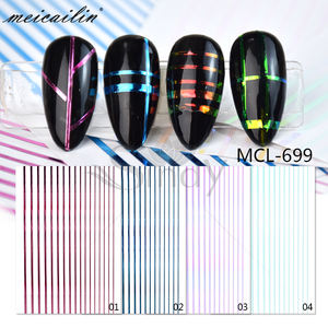 Miếng Dán Móng Tay Màu Sắc Mới Băng Dính Sọc Đường Cong Miếng Dán Móng Tay Nghệ Thuật - Product Image 3