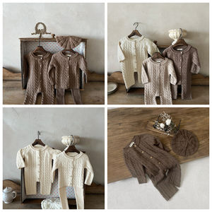 Ropa de alta calidad de algodón puro tejido suéter recién <span class=keywords><strong>nacido</strong></span> largo bebé invierno mono - Product Image 2