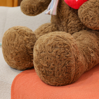 Grand ours en peluche avec amour et cravate 80-140CM, poupée en peluche géante pour enfants, vente en gros personnalisée