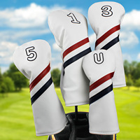 Housse de protection pour tête de club de golf en cuir PU imperméable, pour driver et fairway wood, accessoires de golf