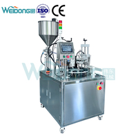 Small Production Plastic Aluminium Hose Packing Manually Hair Dye Cream Tube Filling and Sealing Machine with Cutting