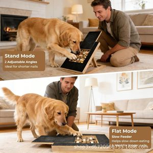 Wooden dog <b>scratching</b> <b>post</b>, adjustable dog food feeder, solid wood pull-out dog nail scraper, wooden pet <b>scratching</b> <b>post</b>. - Product Image 1