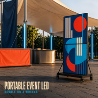 Écran LED portable 4K HDR10 P1.86 à 4 roues avec CMS intégré/Cloud et support sur pied pour événements intérieurs