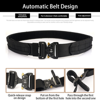 Towyelorn Sangle de sécurité réglable 5 cm, ceinture tactique robuste en nylon pour le sauvetage, boucle en alliage à verrouillage automatique, détection par aiguille, 125 cm