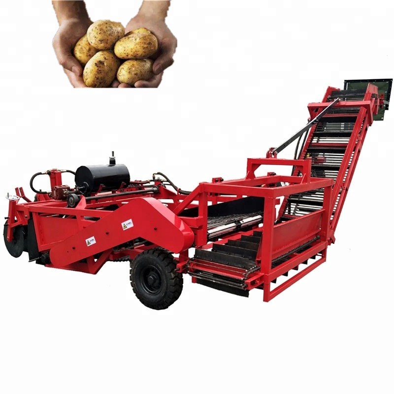 automatic potato harvester with load
