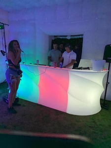 Barra <span class=keywords><strong>de</strong></span> <span class=keywords><strong>Bar</strong></span> Portátil, Mostrador para <span class=keywords><strong>Eventos</strong></span>, Iluminación LED, Plástico, Mueble <span class=keywords><strong>de</strong></span> Barra Alta Portátil con LED, Barra Móvil - Product Image 3