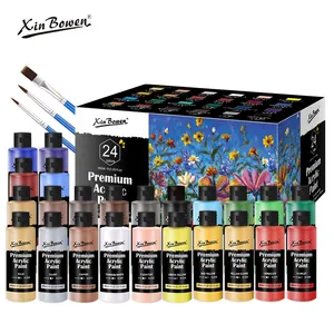 Xin Bowen cat seniman gaya Monet 60ml, 24 warna tidak beracun cat akrilik Set cat warna akrilik