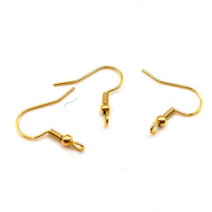 Thời trang 316L thép không gỉ đồ trang sức phát hiện Bông tai móc với bóng thiên nhiên Ngọc Trai, 18K vàng mạ, DIY trang sức phụ kiện - Product Image 3