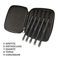 Testeur de dureté des minéraux portable LYSUZ Mohs 5-9 pour pierres précieuses, bijoux, pierres brutes, outils d'identification de la construction de sols