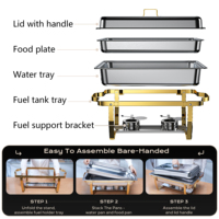 YITIAN Réchaud de buffet hydraulique pliant en acier inoxydable pour service de mariage et traiteur, chauffe-plats de buffet, ensemble chauffe-plats