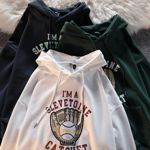 Sweat-shirts d'automne pour hommes avec logo personnalisé imprimé sur le devant, en tissu tricoté polyester/coton, impression numérique, broderie perlée, tendance - Product Image 5