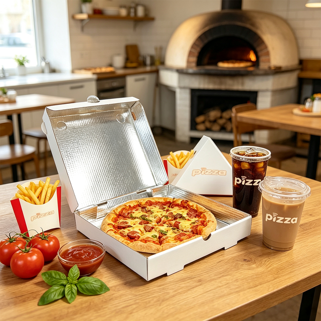 SP4848 Eco Recycled Material Thermal Foil Lined Portable Pizza Box