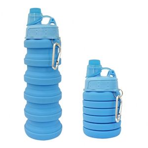 Botella de Agua de Silicona Ecológica Resistente a Altas Temperaturas, con Pajita y Agarre, 500 ml, Plegable, para Deportes al Aire Libre - Product Image 4