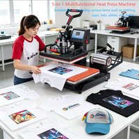 Machine de transfert de chaleur intelligente 5-en-1 à température contrôlée pour impression de t-shirts, tasses et casquettes – Machine de marquage à chaud efficace