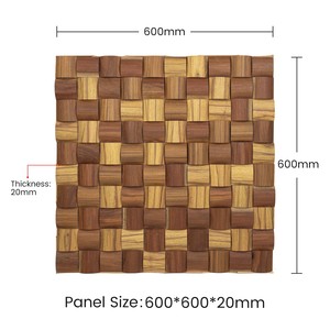 Carré 60*60 <span class=keywords><strong>cm</strong></span> Mosaïque Akupanel 3 Côté Placage Intérieur Décoration Murale Panneau Sandwich Diffuseur Acoustique Panneaux DIY Panneau Mural Modulaire - Product Image 3