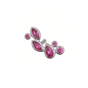 Pendientes Lily & Rose con diseño de flor chapados en plata con cristal rojo purpúreo de corte marquesa, joyería de fiesta para mujer - Product Image 1