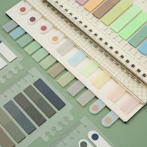 Marcadores de página de pestaña adhesiva de varios colores, pestañas de índice estético, notas adhesivas de página grabables con regla para marcar la página, clasificar archivo - Product Image 4