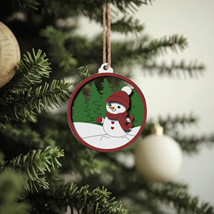 Juego de Adornos Colgantes de Madera con Diseño de Dibujos Animados de Invierno, Santa Claus, Muñeco de Nieve y Hombre de Jengibre, Cortados con Láser, Decoración para Árbol de Navidad, Habitación Infantil - Product Image 4