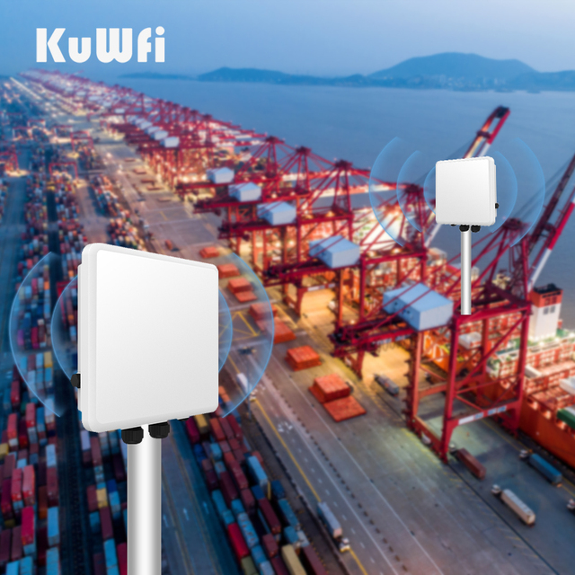 KuWFi 5acD16 900Mbps 16KM Industrial Bridge with 2 Gigabit+ 1SFP Port IP67 Waterproof Long Range PTP/PTMP Wireless Bridge
