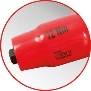 KS TOOLS - 117.3808 3/8'' pre-<b>set</b> T-grip <b>torque</b> limiter with protective insulation - EAN 4042146301531 INSULATED <b>TORQUE</b> WRENCHES - Product Image 2