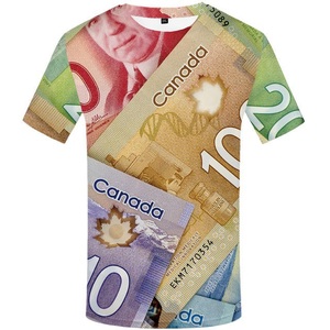 Échantillon gratuit été Logo personnalisé t-shirts hommes feuille d'érable t-shirts imprimés argent canadien vêtements Canada 3D t-shirts Streetwear - Product Image 1