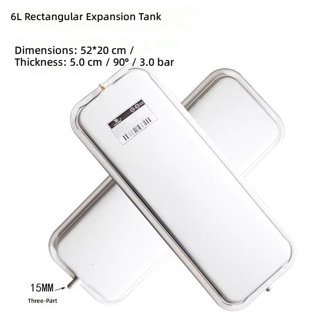Durable Stainless Steel 6L Rectangular Expansion Tank 3/8" for Wall Hung Gas Boiler Parts 1 Year Warranty Jayoo Energy Saving