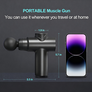 Mini pistolet de massage, masseur musculaire à percussion pour tissus profonds avec 6 vitesses, masseur corporel électrique portable - Product Image 2