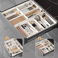 Accueil Couverts de cuisine Vaisselle et baguettes Organisateur de tiroir de bureau extensible en plastique Boîte de rangement