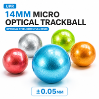 SDBALLS Micro Trackball Optique Sphérique 14mm en Résine UPR pour Clavier Compact, Montage en Rack, Entrée Intégrée, Noyau en Acier Optionnel