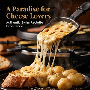 Parrilla Eléctrica Multifuncional para Raclette para 6 Personas, Parrilla Redonda Antiadherente para Fiestas en Interiores con Mini Moldes para Queso - Product Image 4