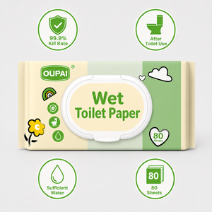 OEM ODM 80 Lingettes Humides OUPAI pour Toilettes, Lingettes Sanitaires Humides, 99,9% Anti-Germes, Testées en Laboratoire, Lingettes Humides Antibactériennes Jetables dans les Toilettes - Product Image 6