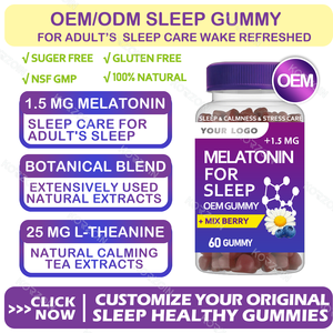 Gomitas de Melatonina Naturales Sin Azúcar de Marca Privada OEM para Dormir Mejor, Suplemento de 20 mg con L-teanina y Magnesio - Product Image 2