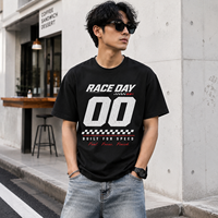 T-shirt unisexe vintage pour les fans de course, avec impression du numéro de course et drapeau à carreaux