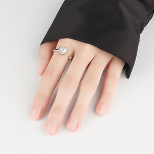 Bagues tournantes ajustables pour femmes, best-sellers, avec zircon cubique taille cœur, en cuivre plaqué or, bijoux anti-stress pour femmes - Product Image 4