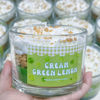 Vela Aromática con Aroma a Pastel de Lima, Nueva Vela de Cera de Soya de 3 Mechas para Decoración del Hogar, Recuerdo de Boutique, Recuerdo de Boda, Regalo de Cumpleaños