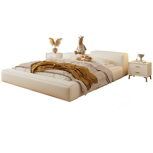 Sang Trọng Da Cao Cấp Mềm Bọc Khung Giường Vua Kích Thước Nội Thất Phòng Ngủ Với Đầu Giường Thoải Mái Thiết Kế - Product Image 4