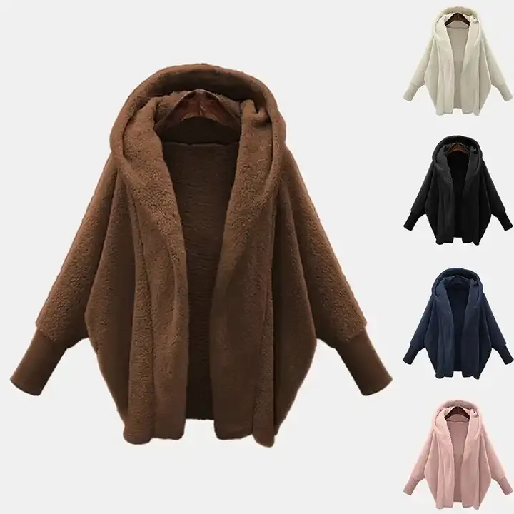 2023 nuove donne di moda Casual Cardigan in velluto soprabito giacca manica lunga con cappuccio cappotto caldo cappotto maglione da donna
