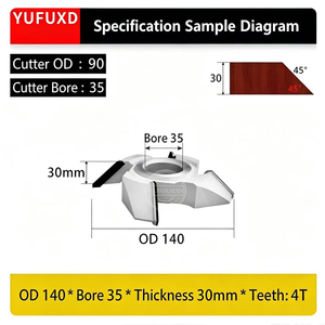 YUFU Customizable Diamond 45 Degree Angled Knife OEM Supported Milling Cutter - Product Image 3