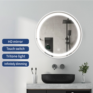 <span class=keywords><strong>Espejo</strong></span> LED Redondo Moderno de Lujo para <span class=keywords><strong>Baño</strong></span>, <span class=keywords><strong>Espejo</strong></span> Inteligente con Marco de Aleación de Aluminio <span class=keywords><strong>Iluminado</strong></span>, Grande, para Montar en la Pared del <span class=keywords><strong>Baño</strong></span> de Hotel - Product Image 2