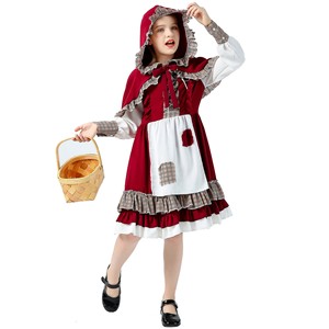 Childrens <b>Little</b> <b>Red</b> Riding Hood Costume Dress With Hood And Basket For Halloween Party Role Play 8 13 Years Spring 2025 - Product Image 2
