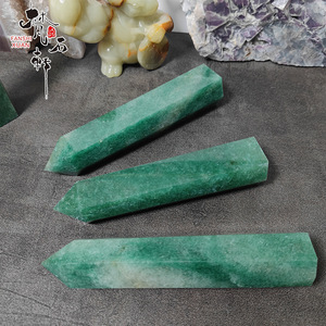 Fanshi-toptan yüksek kalite yeşil çilek şekilli altıgen prizma büyük sonrası cilalı kristal zanaat ev dekorasyon - Product Image 1