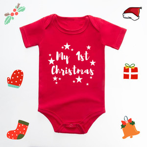 <span class=keywords><strong>Mon</strong></span> premier pyjama de <span class=keywords><strong>Noël</strong></span> rouge pour bébé, en pur coton, à manches courtes, unisexe - Product Image 6