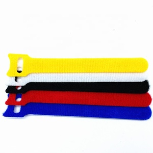 Fixação colorida Wraps Tape Double Side ajustável Voltar para trás Self-Grip adesivo gancho e laço Fastener Cable Tie Tape Strap - Product Image 5