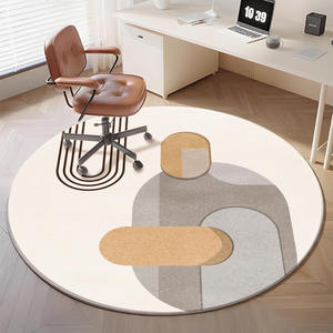 Alfombra Redonda Moderna Minimalista de Terciopelo Cristal con Patrón Abstracto para Sala de Estar, Dormitorio, Decoración del Hogar, Estilo Nórdico, H-011-1 - Product Image 2