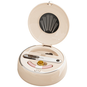 ZOWEI Portable <b>Sewing</b> Tool Kit Cream Round Plastic Magnetic Storage <b>Box</b> 40 Piece Set For Needlework - Product Image 5