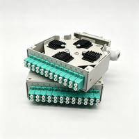 Boîtier de distribution fibre optique 12 ports 24 fibres sur rail DIN, LC Duplex Multimode OM3, boîtier terminal en métal avec pigtail pour réseau