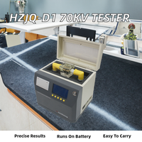 Testeur de tension de rupture d'isolement alimenté par batterie HZJQ-D1 70 kV, instrument de mesure automatique portable de la tension de rupture d'isolement (BDV)