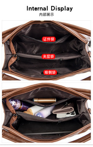 Bolso de hombro tipo mensajero para mujer, bolso de mano de gran capacidad, versátil, a la moda, de cuero suave, de cuero PU, con una sola cremallera - Product Image 6